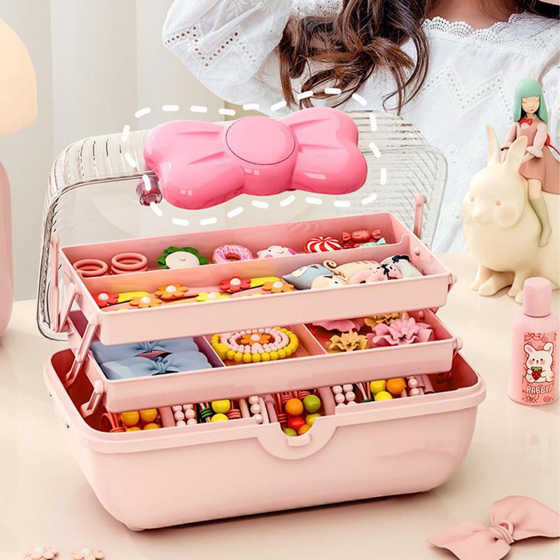 Children's Hair Accessories Storage Box Head Rope Hairpin Rubber Band Head Jewelry Dressing Cute Girl Jewelry Box