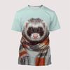 Cute Ferrets Pattern 3D Printed T-Shirt For Men Funny Animal Tees Summer Casual Short Sleeves Loose T Shirts Harajuku O-Neck Top