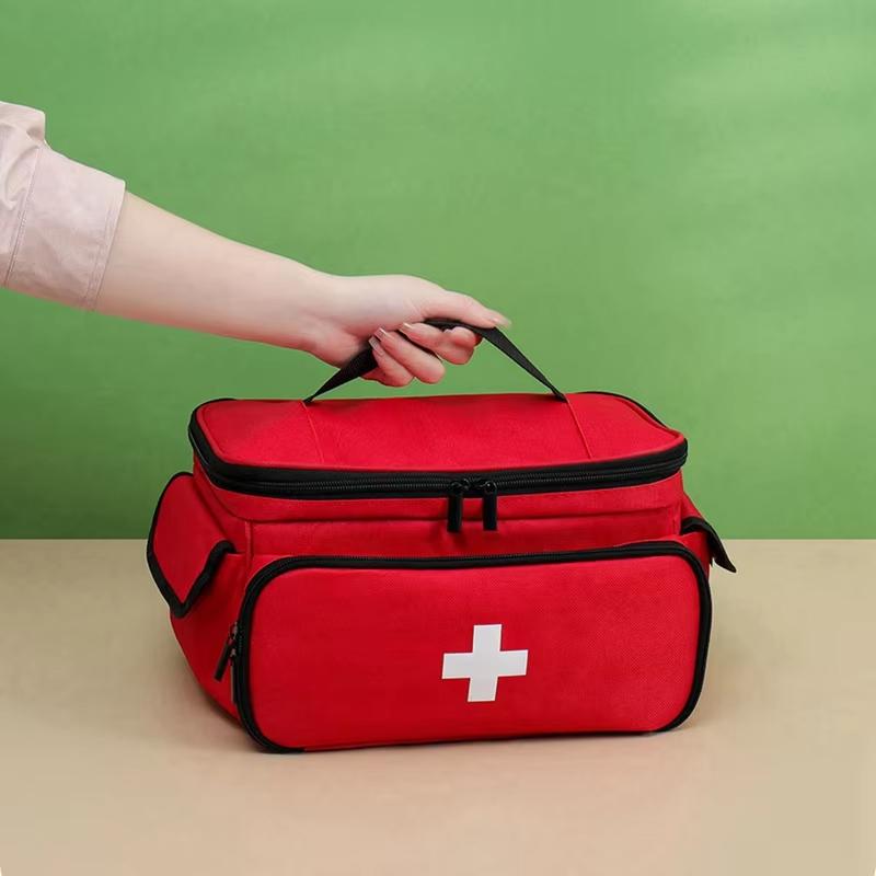 High-Capacity Portable First Aid Kit, Travel Medicine And Medication Storage Bag Oxford Cloth Organizer Box Emergency Survival