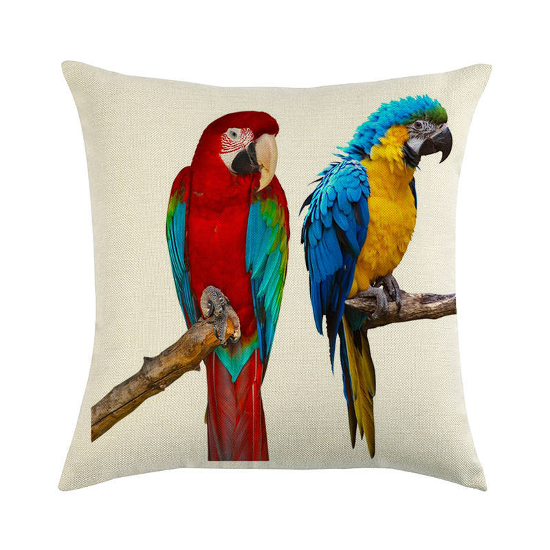 Painted Pattern Of The Macaw Digital Printing Short Plush Pillow Covers For Car Sofa Office Cushion Cover Home Goods
