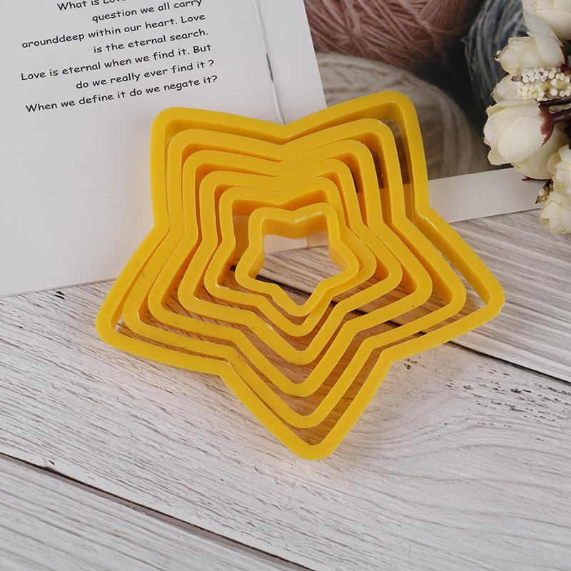 6Pcs/set Christmas Tree Cookie Cutter Stars Shape Cake Biscuit Cutter Mold