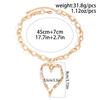 Hip Hop Punk Gold Color Love Heart Pendant Necklace for Women Exaggerated Hollow Out Thick Chain Chokers Y2K Jewelry Accessories