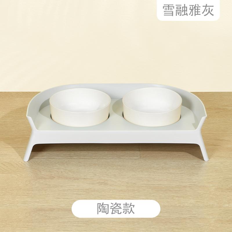 

Ceramic Cat Dog Bowl Non Slip Anti Spill Tilted Neck Protection Elevated Food Water Dish for Cats Dogs Pet Feeding Bowl