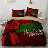 Merry Christmas Duvet Cover Christmas Elk Snowflakes Red Bedding Set Happy New Year Quilt Cover Holiday Gifts Bedroom Decoration