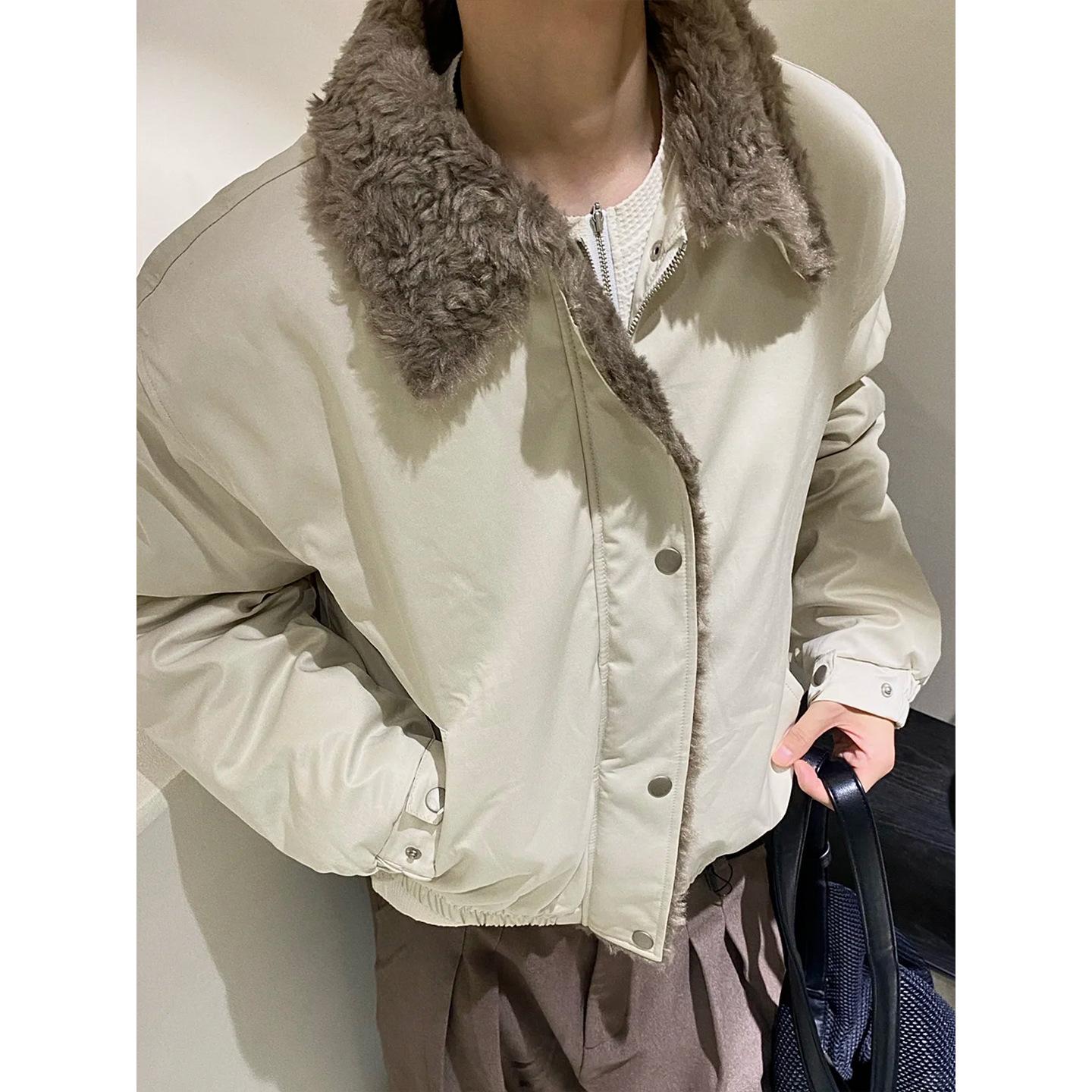 Мужская зимняя куртка Харрингтон 2025 - Теплая, ветрозащитная, хлопковая, с меховым воротником XL