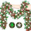 2M Christmas White Snowflake Tinsel Garland Xmas Tree Decoration Christmas Twist Garland Ceiling Hanging New Year Party Decor