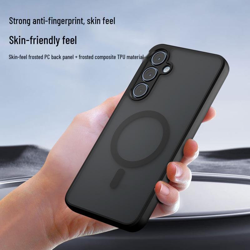 Samsung A17 Airbag Stötsäkert TPU Skyddsfodral - Hudkänsla Matt & Magnetiskt Pansar