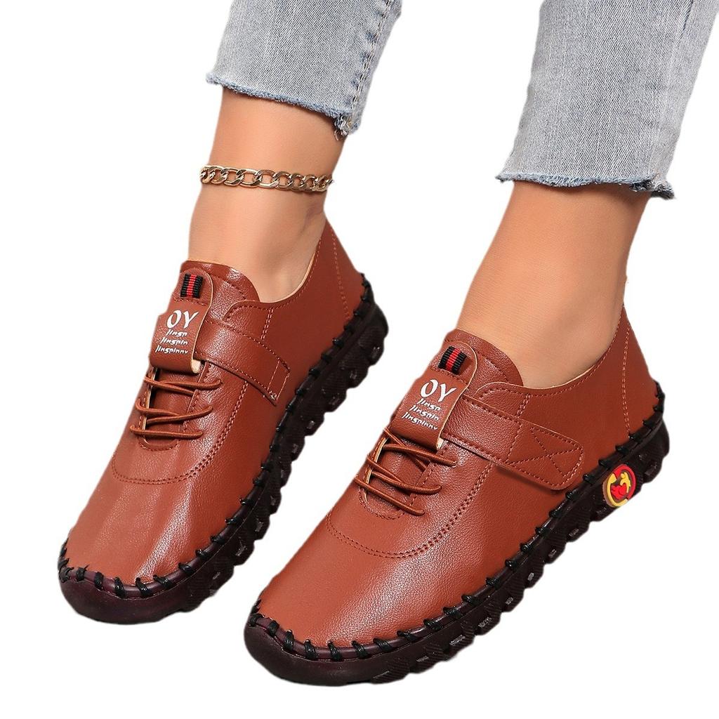 Spring and Summer 2024 Newsoft-soled Roman Breathable Retro Stitching Muffin Bottom Plus Size WOMEN'S Shoes Single