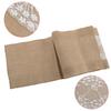 Tavola Runner 30x275cm Lino Misto Juta con Bordino in Pizzo per Ogni Occasione