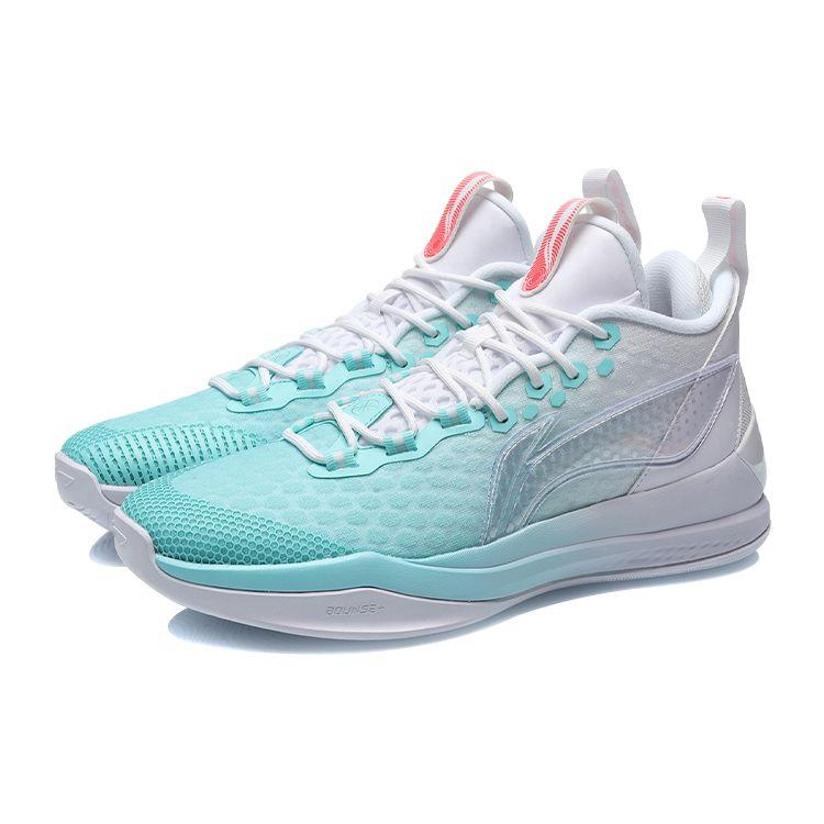 Li Ning Phantom 1 Wade Way Shock Absorption Rebound Mid-Top Basketball Shoes Unisex Basketball Shoes Blue White ABPR015-3