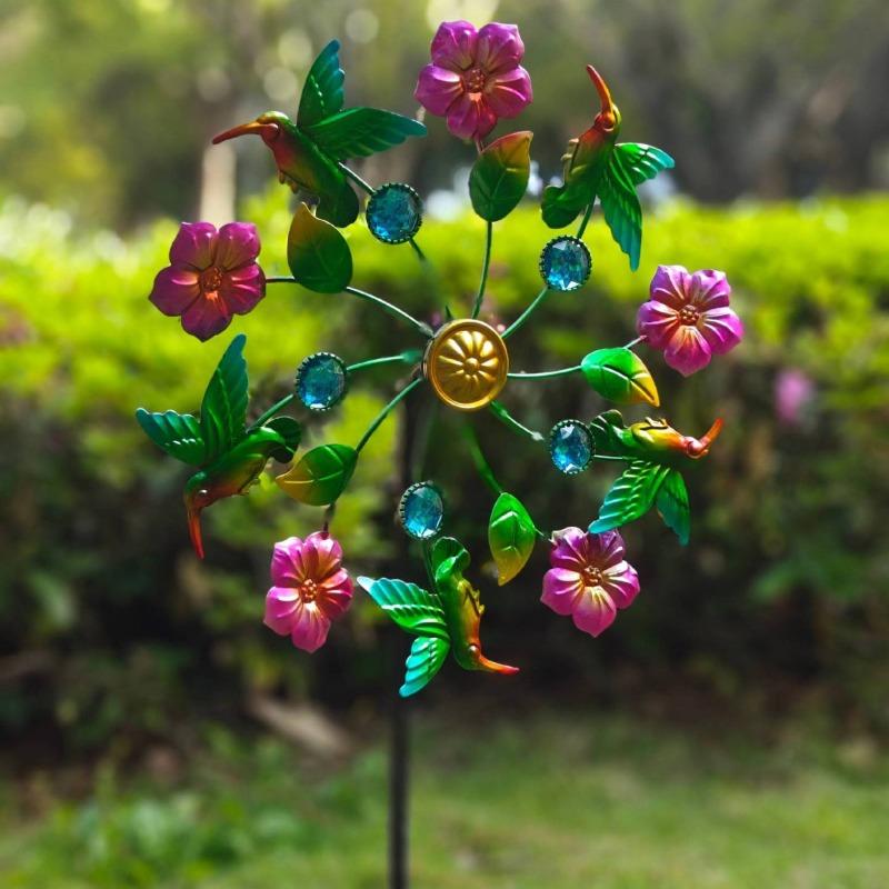 Iron Windmill Outdoor Garden Villa Metal Ground Plug Crafts Flower Insert Decoration Ornament