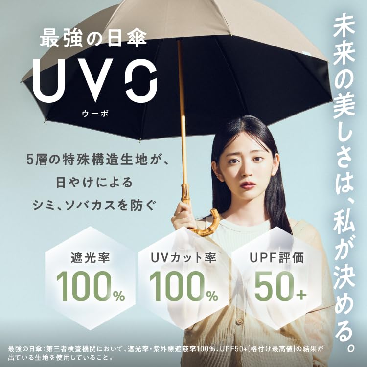 The Ultimate UVO Solid Light UV Suitable for Sun and UV Long Umbrella with 55cm Perfect for and Stylish and Cute for [2025] Parasol, (Ubo) CALM,