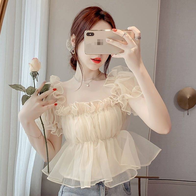 Womens Top With Square Neck And Solid Color For Casual Spring Summer Wear
