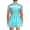Herre Sissy Maid Kjole Kapper Kant Puffermer Sløyfedetalj Glitrende Puffete Kjole Låsbar Crossdressing Kostyme