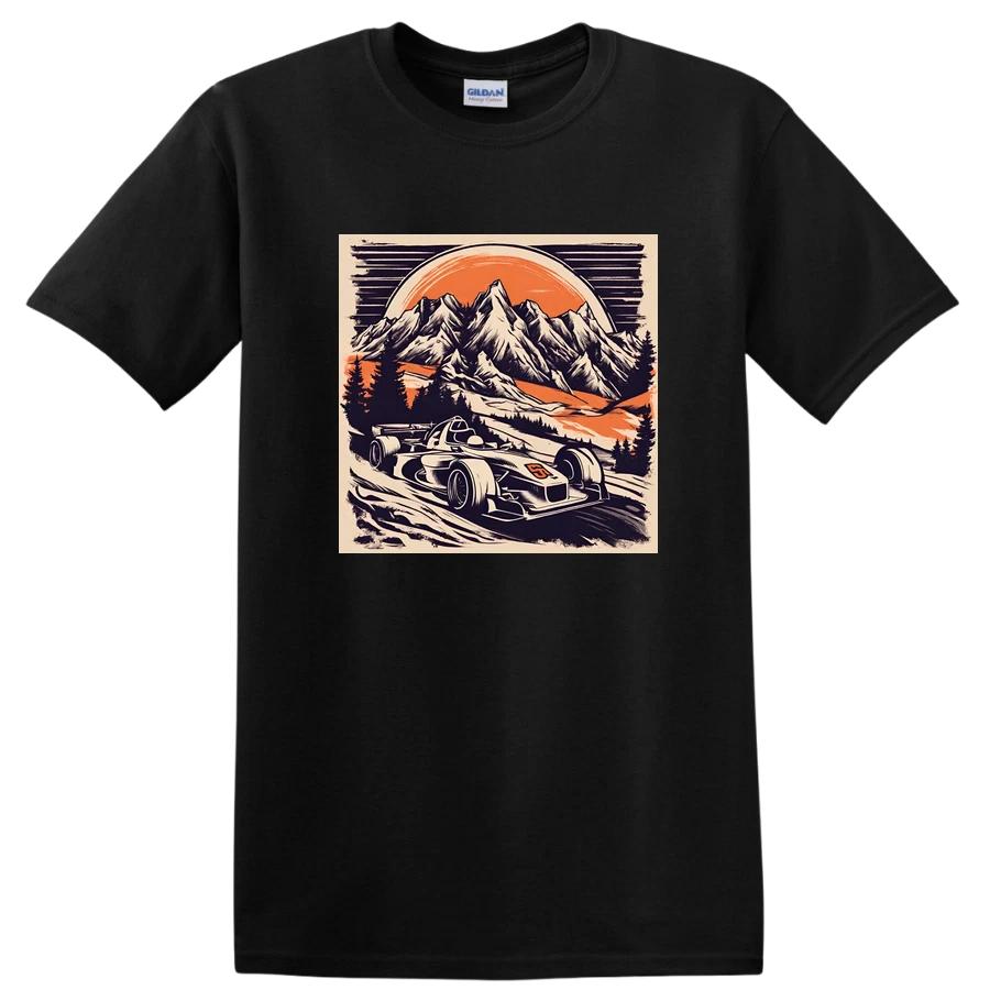 Racing Car Mountain Sunset Graphic T Shirt for Car Enthusiasts and Tee XXXL
