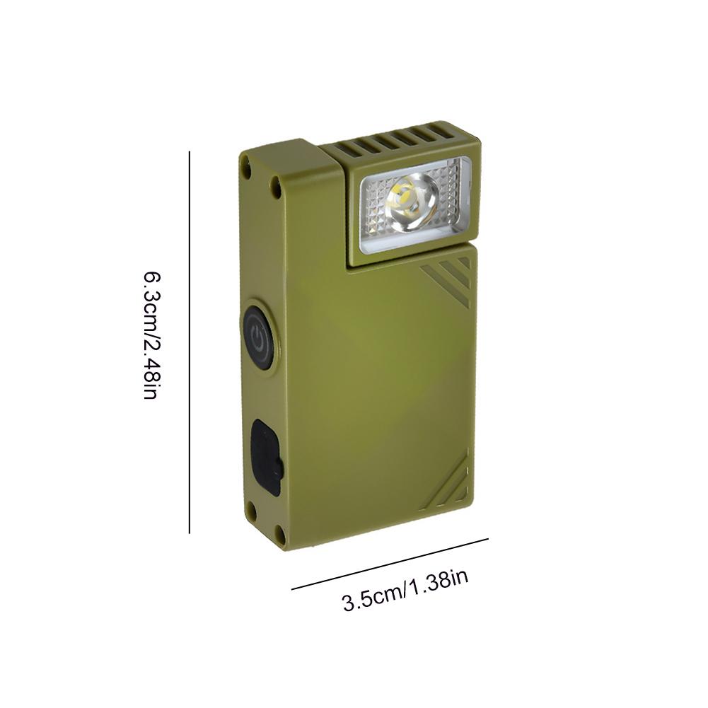 Portable Keychain Mini Flashlight Ajustable-angle USB Rechargeable Multifunctional Flashlights Outdoor Warning Work Lights