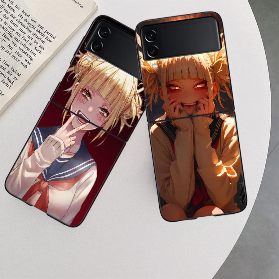 Himiko Toga Anime Phone Case For Samsung Z Flip 7 6 5G Galaxy Z Flip 5 4 3 Black Hard Cell Cover Luxury PC Shell Coque