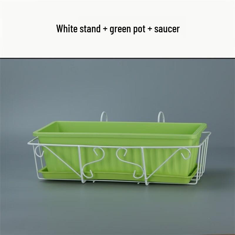 KEYSHEEL Rectangular Plastic Hanging Planter with Iron Frame