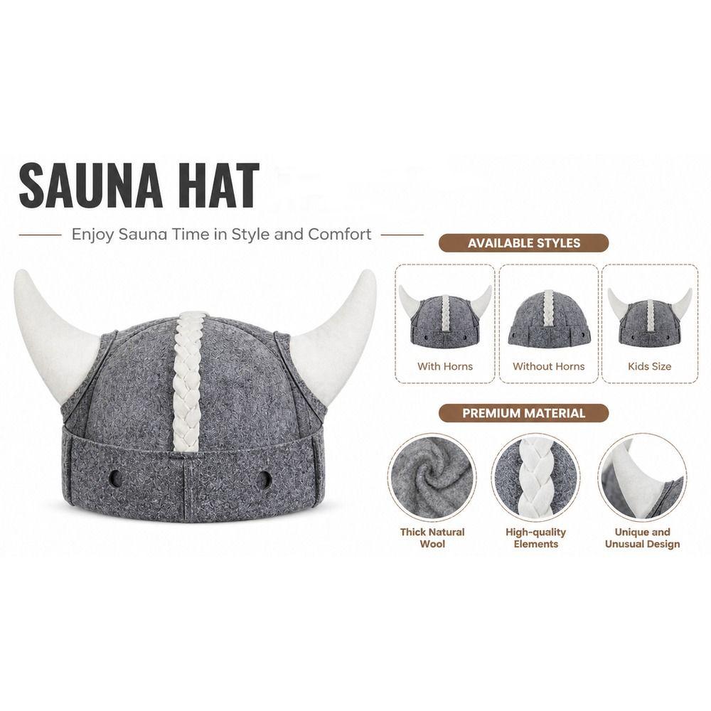 Unisex Sauna Hat Wool Felt Material Russian Banya Cap Gifts Steam Bath Headwear Festival Events