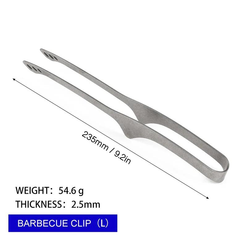 Camping Titanium Tea Cup Clip Outdoor Ultralight Steak Lid Barbecue Antiscalding Tea Tweezer Tableware Toast Tongs