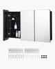 Medicine Cabinet, 25.5 X 40 Inch, Medicine Cabinet for Bathroom with Mirror, Aluminum Frame Bathroom Wall Cabinet, 4-layer Adjustable Shelves