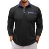 Autumn New Men's Long-sleeved Waffle Polo Shirt Fashion Men's Lapel T-shirt Tops