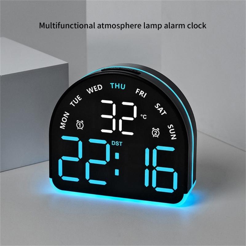 Digital Alarm Clock for Bedroom Desk Clock for Living Room Bedroom with Large Number,Dimmer,Loud Alarm Temperature