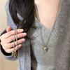 Neuer gefleckter Tigerauge-Stein Pilz Anhänger Lange Vielseitige Schlüsselbein Kette Halskette für Damen Nische Exquisite Accessoires