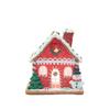 Red Gingerbread House Tabletop Ornaments, Santa & Snowman Christmas Decor (2Pcs Per Set)