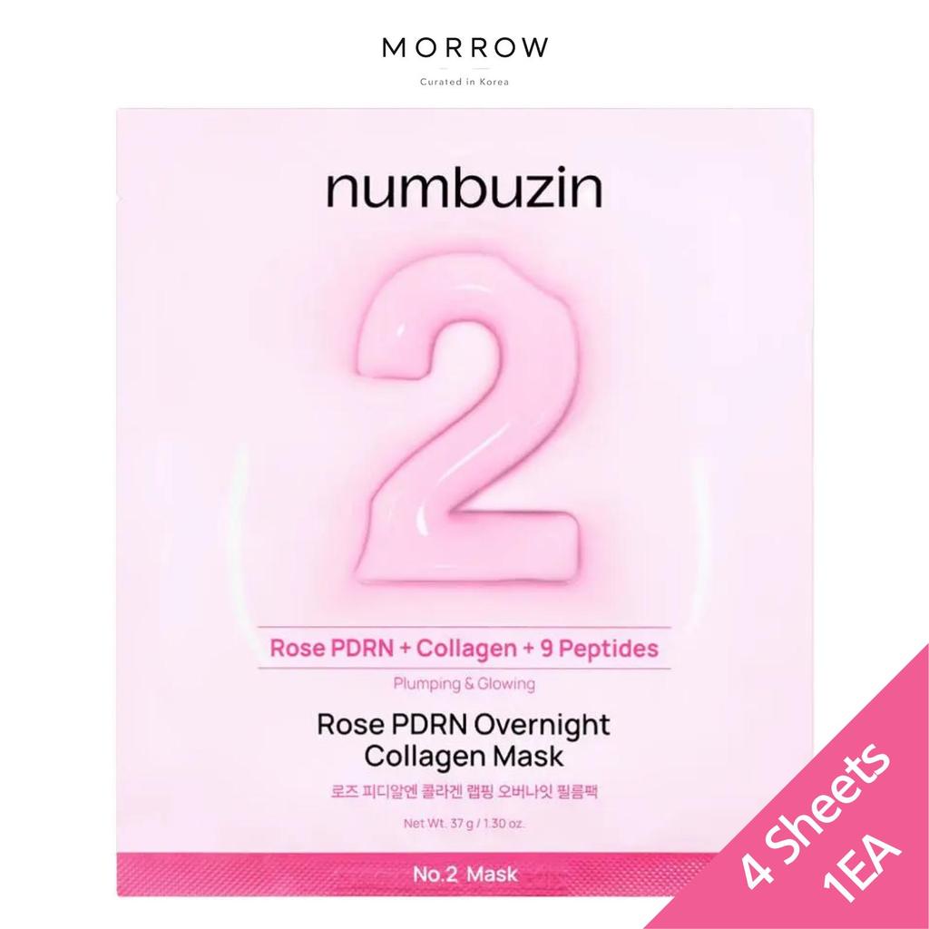 NUMBUZIN No.2 Rose PDRN Collagen Wrapping Overnight Film Mask Hydrating Plumping Care 37g X 4ea