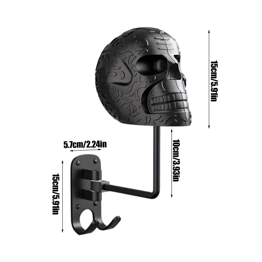 Wall Mount Motorcycle Helmet Rack Helmet Holder Skull Shape Hat Rack Decorative Wall Mount Helmet Display Holder For Halloween