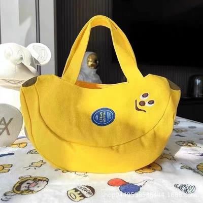 New Cute Cartoon Embroidered Canvas Bag Office Worker Handbag Going Out Bao Ma Going Out Handbag Sundries Bag