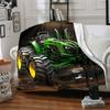 1pc Tractor Blanket Lightweight Flannel Blanket Throw Blanket For Sofa, Bed, Travel, Camping, Livingroom, Office, Couch