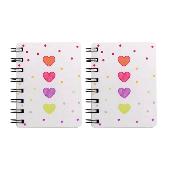 

2Pcs Cartoon Coil Notebook Mini A7 Portable Spiral Memo Pad for Students Cute Flower Notebook for Journaling School Travel C