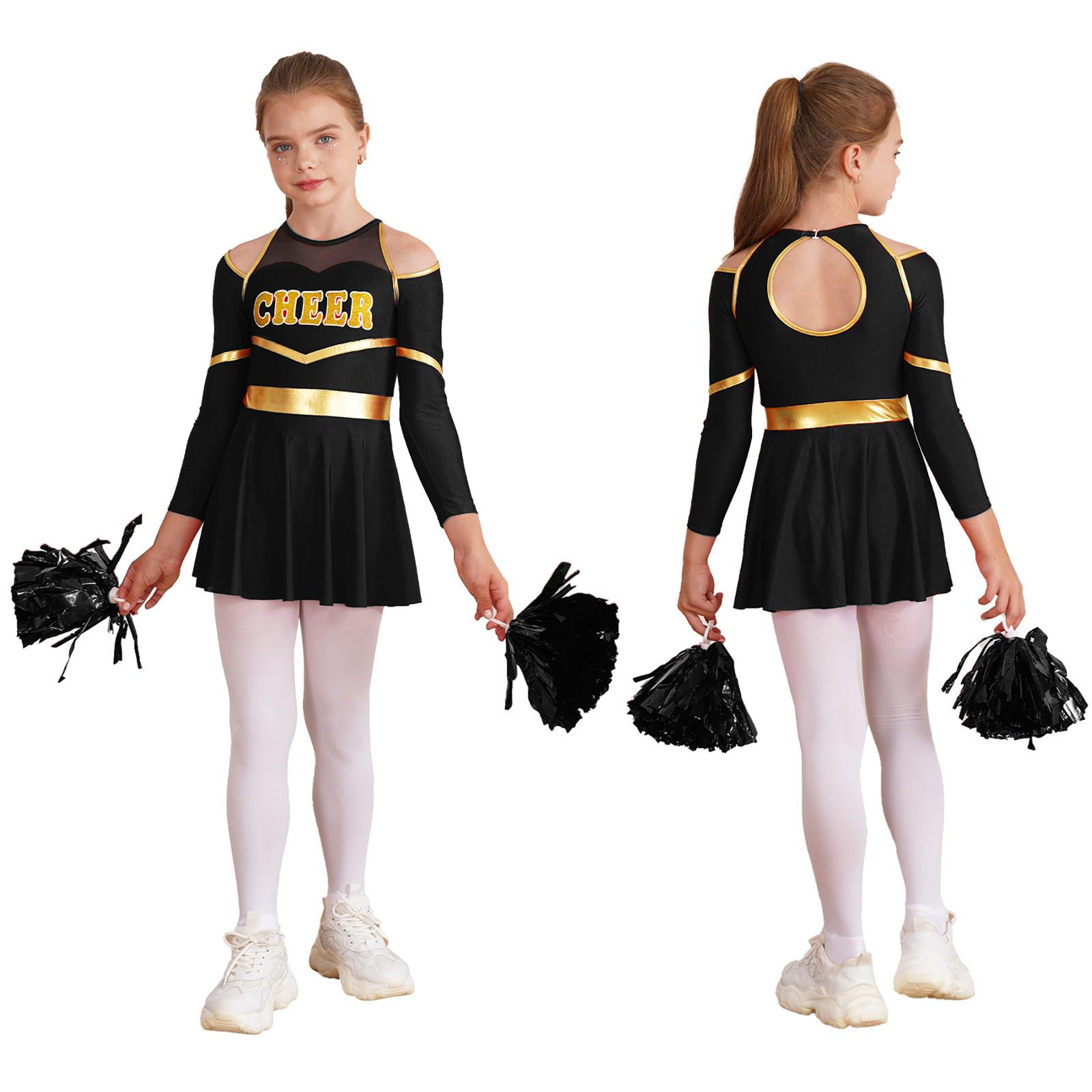 

Костюм для виступу для дівчаток, танцювальний одяг з довгими рукавами та літерами з квітами для дітей 11-12 Years