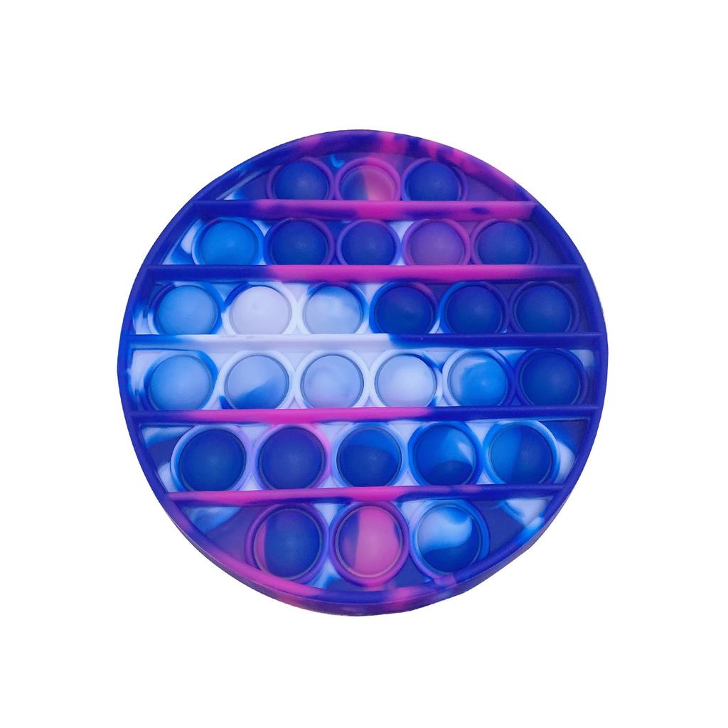 Round Push Pop Bubble Sensory Toy Silicone Fidget Stress Relief Tool for Anxiety and Focus with Durable Soft Material for Adults Kids