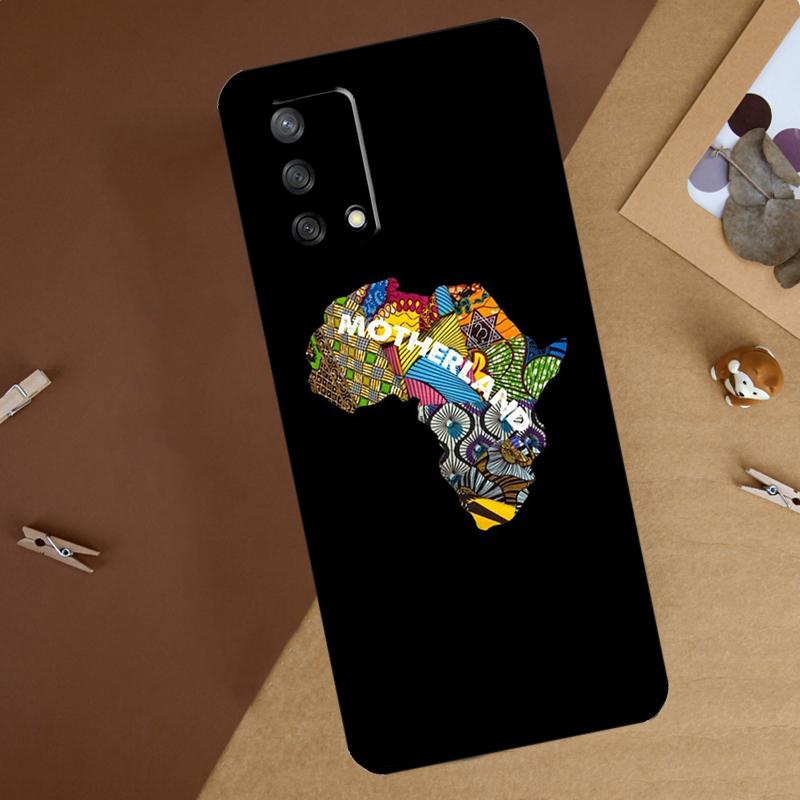 Map of Africa African Fabrics For Oppo A16 A76 A96 A40 A60 A80 A74 A94 A54 A18 A38 A58 A78 A98 A15 A57S A17 A77 Phone Case