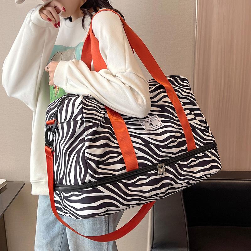 Borsa da Viaggio Stampata alla Moda Borsa da Viaggio di Grande Capacità Borse per Viaggi a Breve Distanza Stampa Leopardata Borse da Donna per il Tempo Libero Borse per la Conservazione delle Vacanze