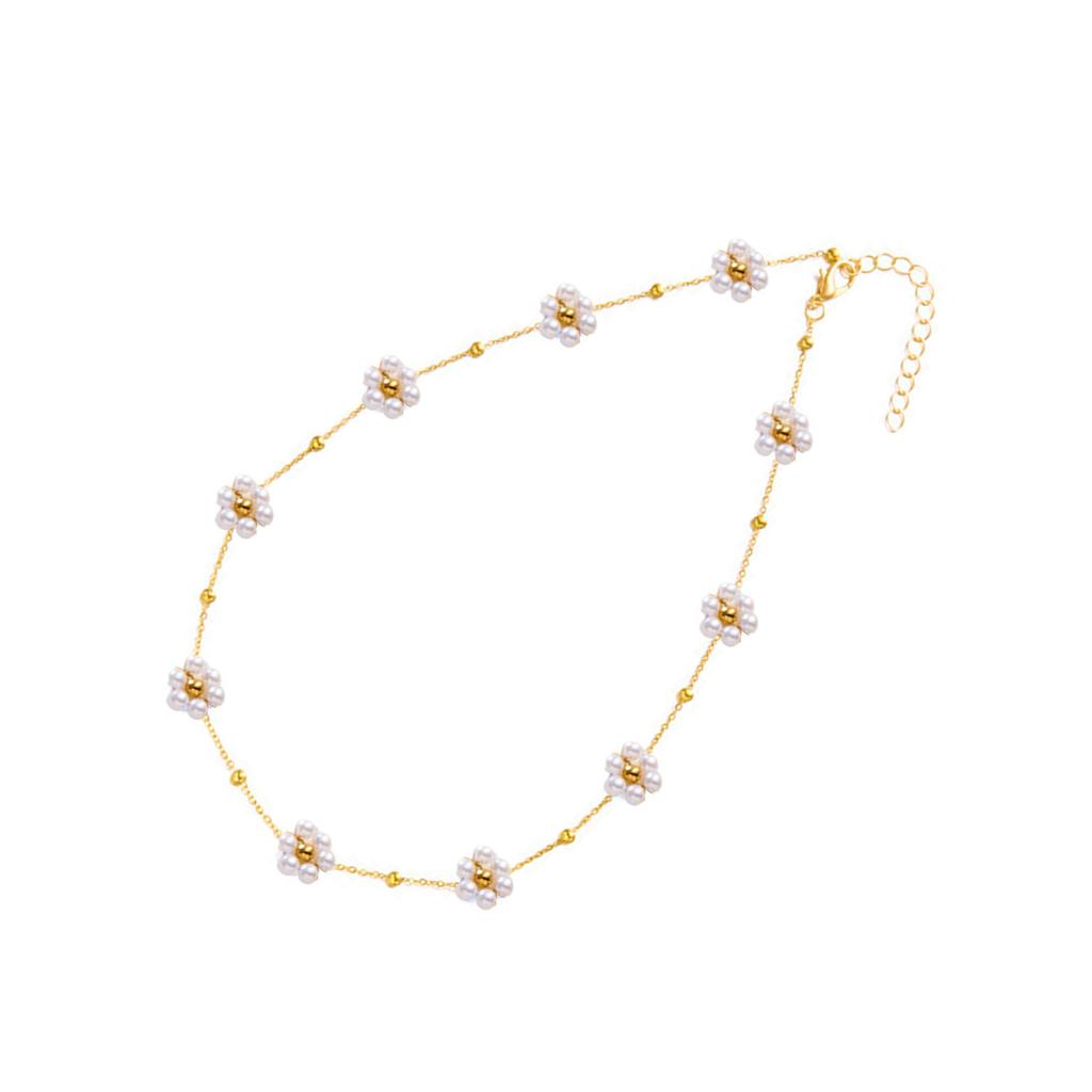 Flower Pendant Jewelry Adjustable Bead Chain Necklace Fashion Pendant Necklace Flower Neck Jewelry for Daily Party