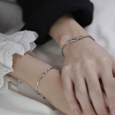 Silver Color Bracelet For Women Men Fashion Couple Jewelry Simple Valentine's Day Gift For Boyfriend Girlfriend Chain
