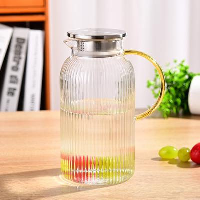 Multiple Capacity Cold Water Bottles Water Kettle Beverage Pot Exquisite Glassware Large Capacity Cold Brewing Pot with Handle