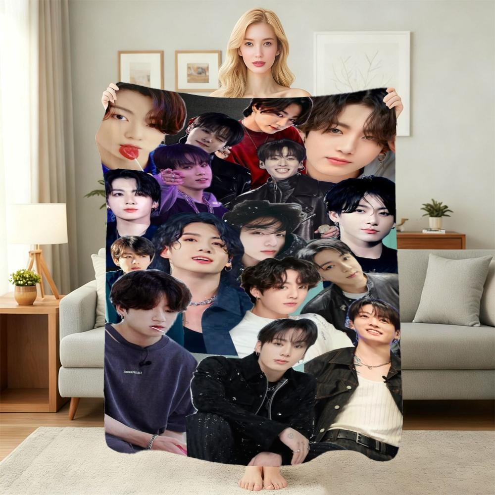Edgy Fashion Style Black Theme Blanket Suitable For All Seasons For Outdoor Travel Home Decor Valentine'S Day Gift