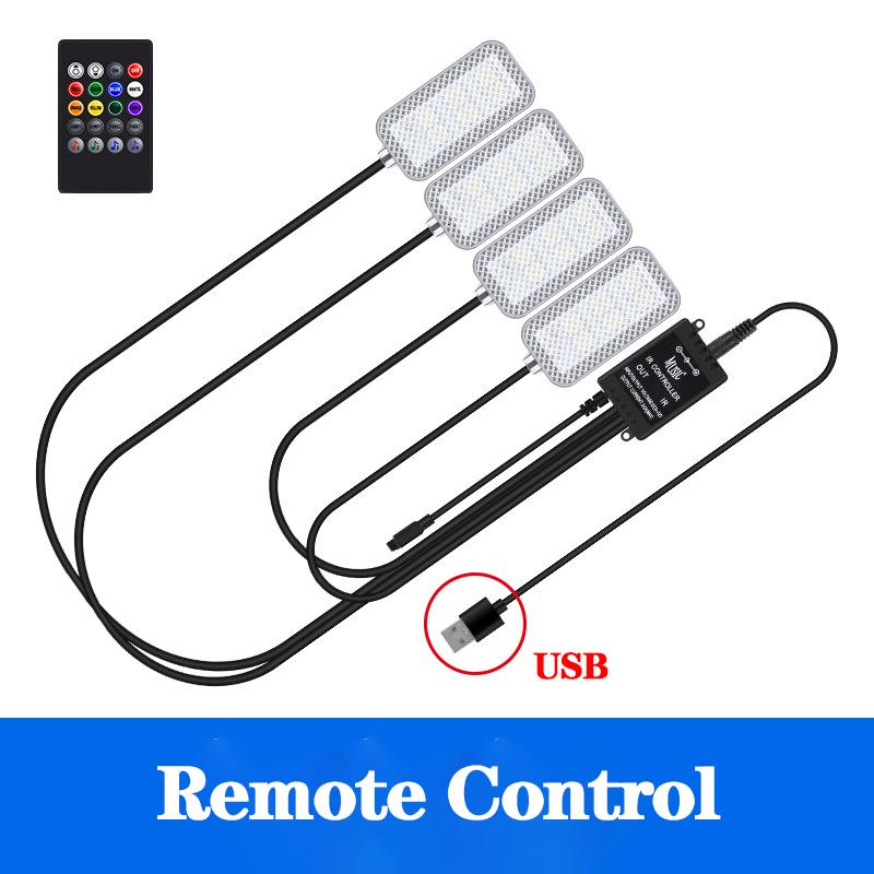Neon Dual control LED Car Interior Ambient Foot Light with USB Wireless Remote Music APP Control Auto Atmosphere Decorative Lamp