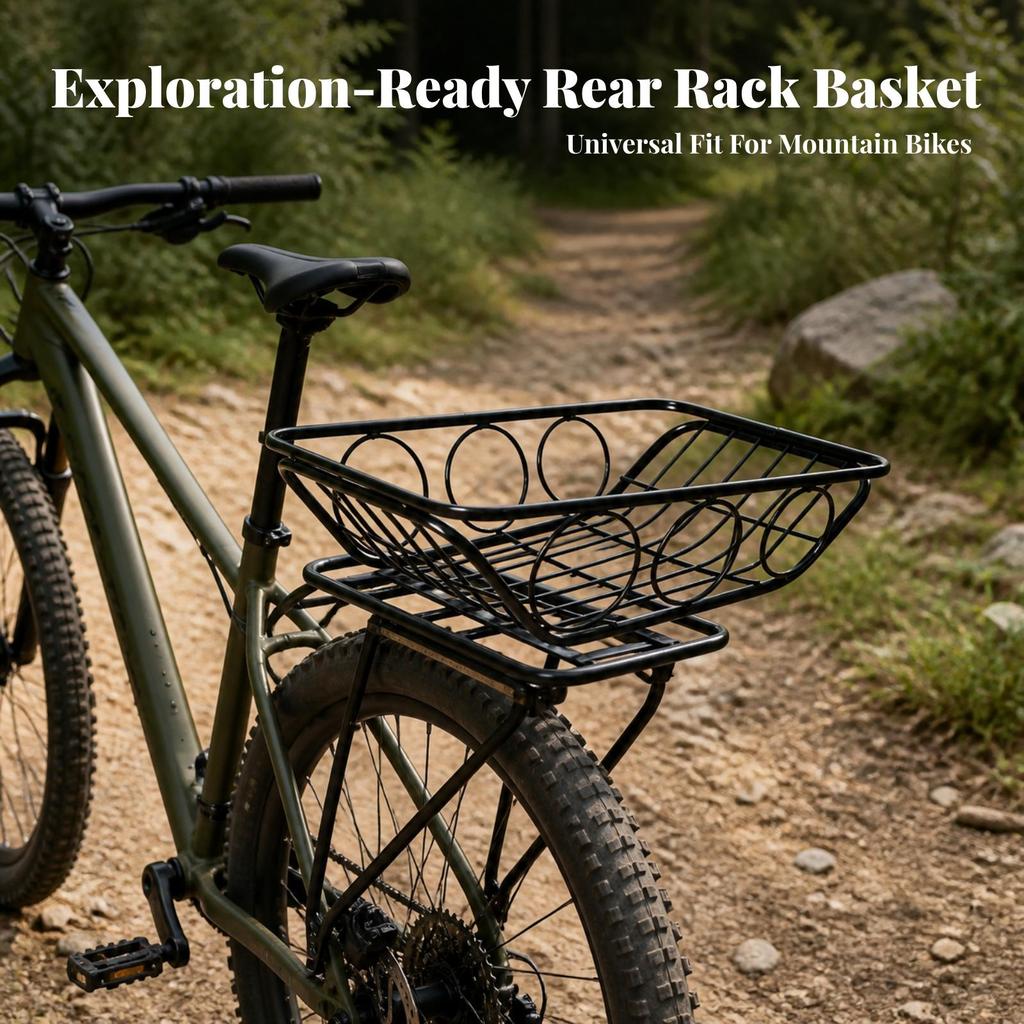 Rear Bike Basket Sturdy Foldable Portable Compatible for Commuters,