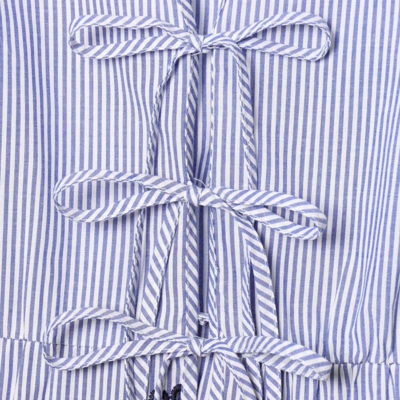 Kaslead New Women Clothes Western Style Embroidery Stripe V-neck Top Trousers 3402932 3399932