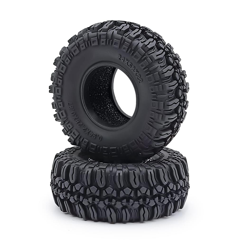 4pcs 1.0 58mm Rubber Wheel Tires with Foam Inserts (#1A) for TRZX 1/18 Traxxas TRX4M RC Crawler Car