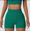 High-Waisted Seamless Ribbed Yoga Shorts for Fitness and Running