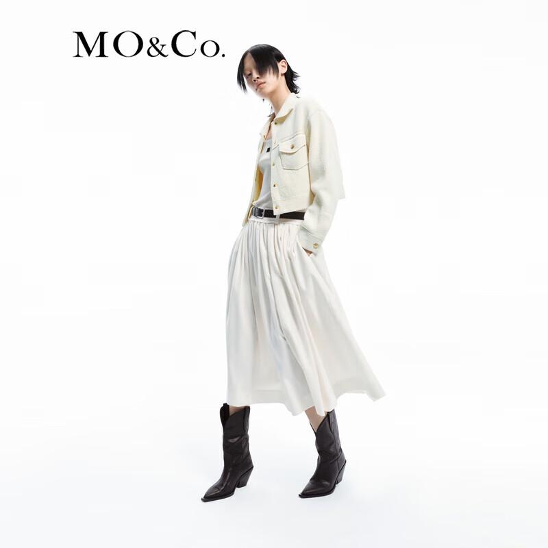 MO&Co. Vintage Gold Buckle Knitted Short Jacket