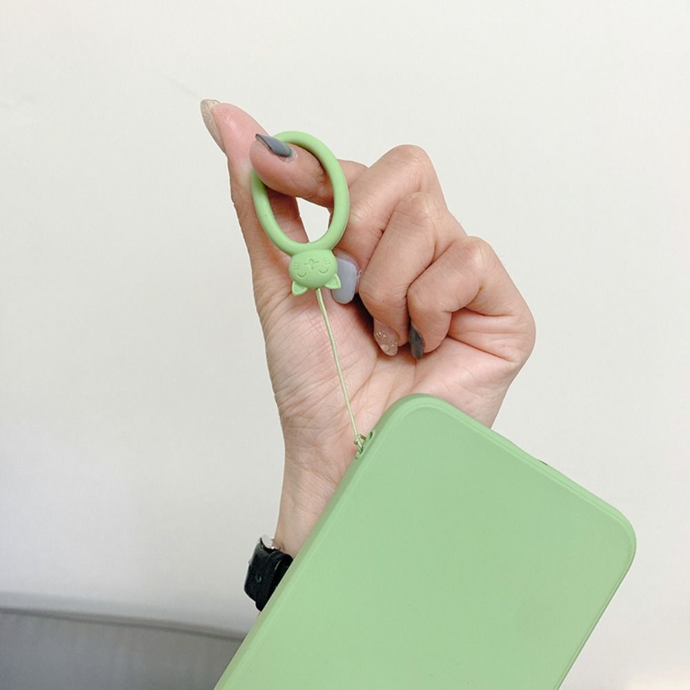 Anti-lost Lanyard Silicone Pendant Ring Silicone Phone Short Lanyard  Mobile Phone Case