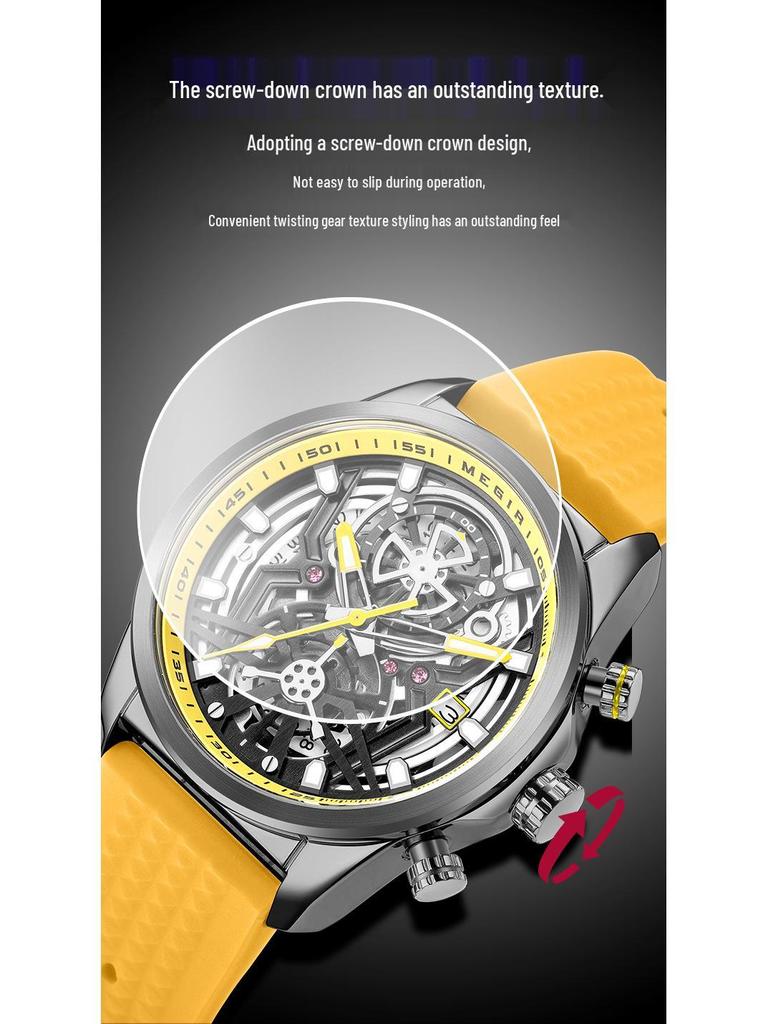 MEGIR Men's Silicone Quartz Watch 2235 - Fashionable Mechanical Style